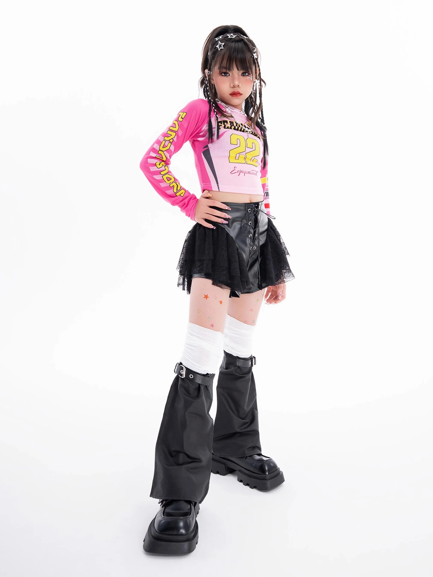 2025 الدوبامين الحلو الفتيات الجاز زي مجموعات الملابس Kpop ملابس الرقص الاطفال الهيب هوب الملابس مرحلة الملابس ارتداء DN21995