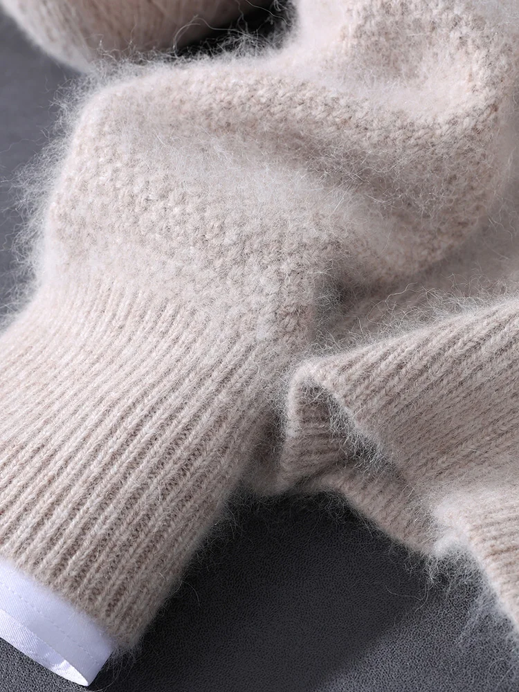 

TLOML Men's 100% Mink Cashmere Sweater Shawl Collar Pullover Autumn Winter Basic Smart Casual Cashmere Knitwear Soft Comfy Tops