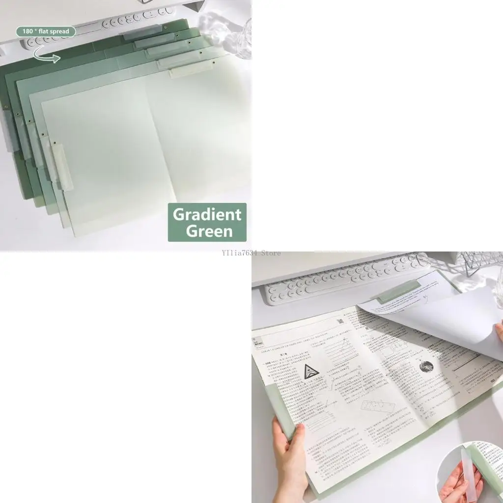 

5Pcs File Paper Sleeve with Rotating Clamp Hold 40 Sheets Clear Water Resistant Document Folder Test Paper Organizers
