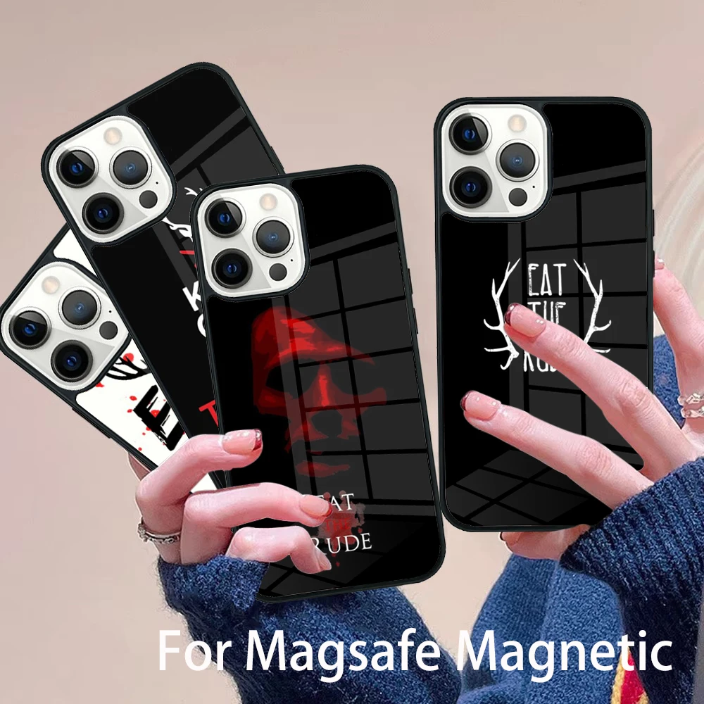 

Hannibal Eat The Rude Phone Case Magesafe Magnetic Wireless Charge Cover For IPhone 16 11 12 13 14 15 Pro Max Plus Mini