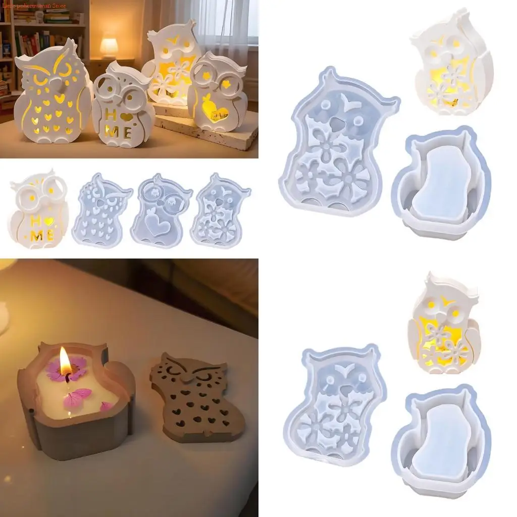 

F92D Sturdy Owl Lamp Shade Template Hollow Design Owl Mold Featuring Intricate Hollow Design For Resin Art Creations
