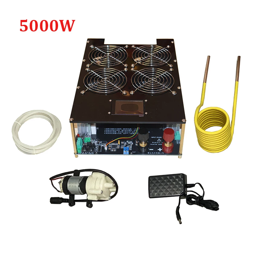 Modulo riscaldatore a induzione ZVS da 5000 W Scheda PCB per riscaldamento a induzione ad alta frequenza Metallo fuso + Bobina + Pompa