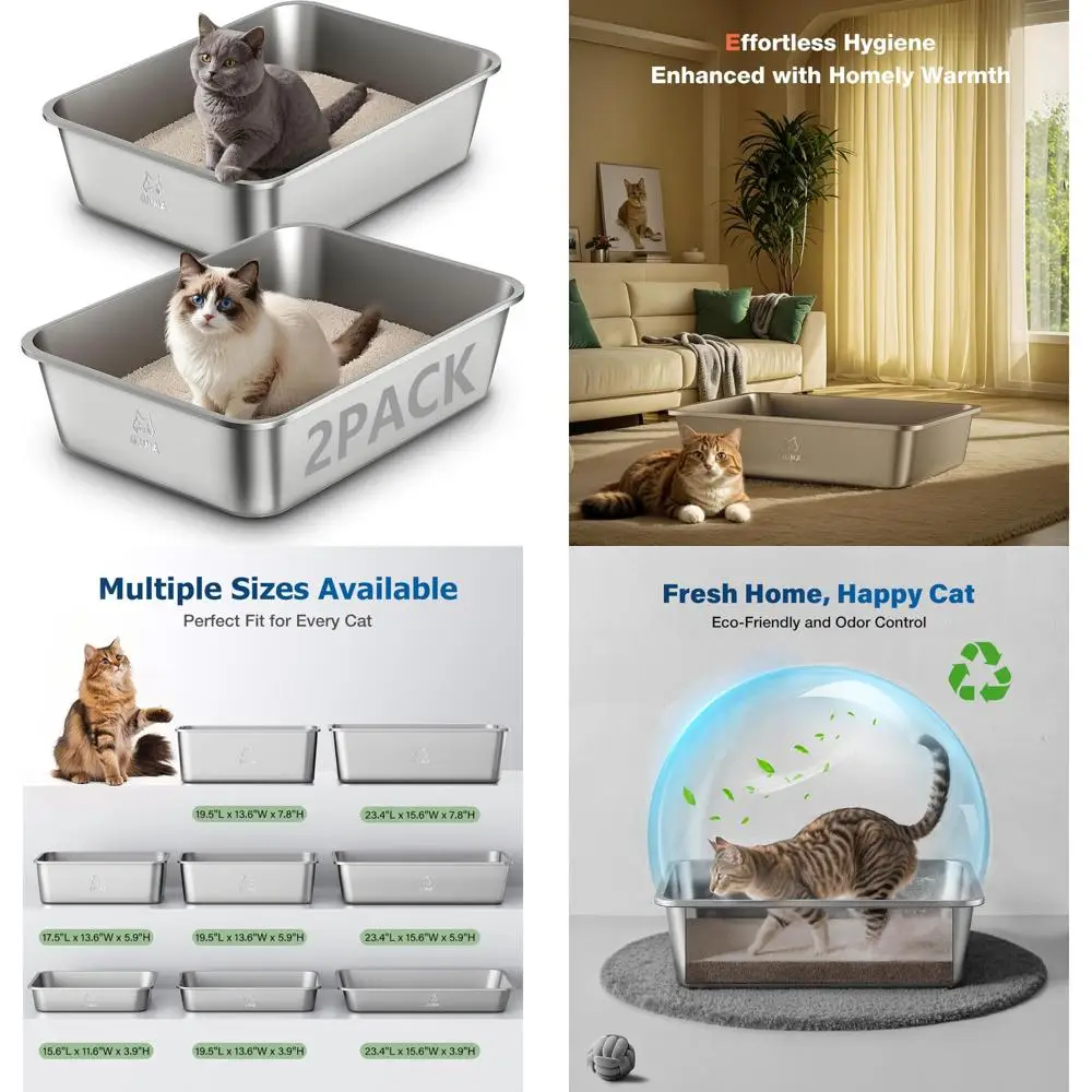 lettiere-per-gatti-in-acciaio-inossidabile-confezione-da-2-grandi-195-l-x-136-l-x-59-a-lato-alto-per-gatti-di-tutte-le-dimensioni-design-senza-punta-perfetto