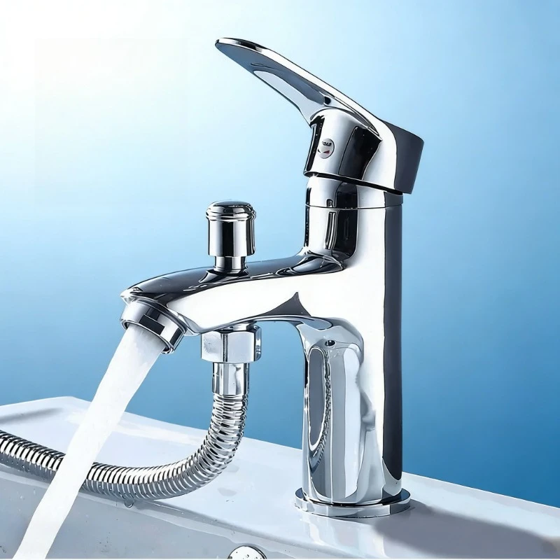 

Bathroom Mixer Tap Multifunctional Hot and Cold Water Tap Deck Mounted Toilet Countertop Chrome WashBasin Sink Faucets