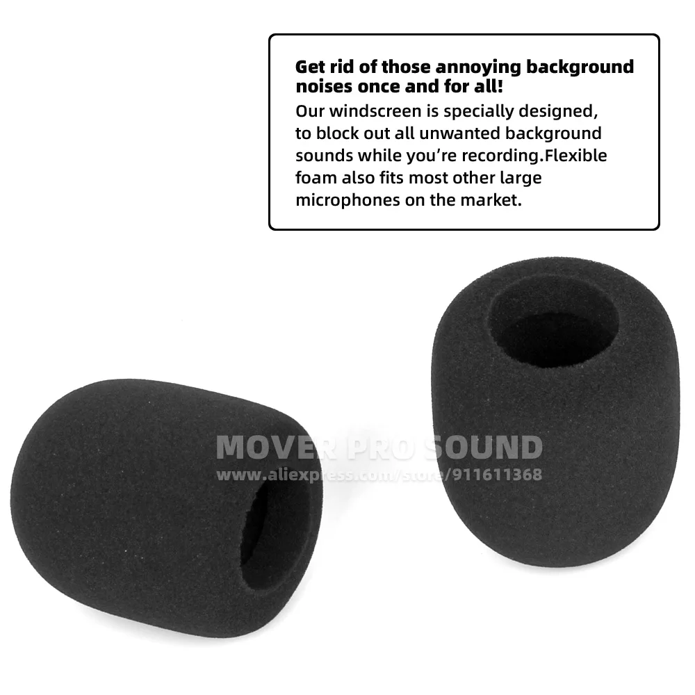 Compatible With Shure SM58 SM 58 BETA 58A Beta58A Windscreen Foam Dynamic Microphone Sponge Pop Filter Mic Cover Windshield view 5