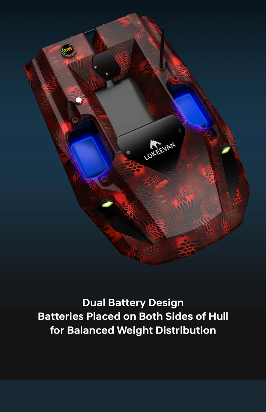 D50E GPS-Köderboot 15600 MAH*2, mit Sonarsonde – Wassertiefe und Temperatur, GPS + Beidou Dual-Positionierungssystem Angelboot – Detail 13