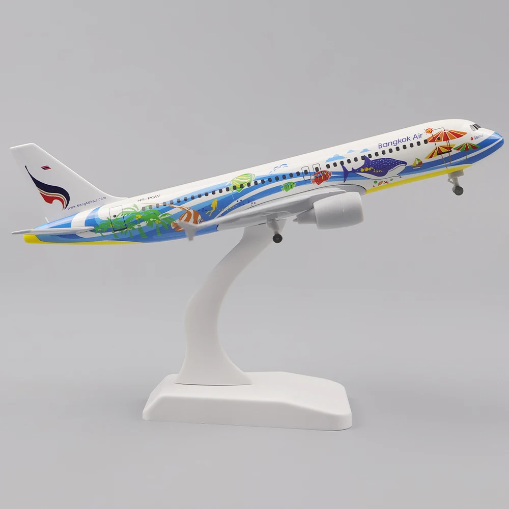 

Metal Aircraft Model 20cm 1:400 Bangkok Fish A320 Metal Replica Alloy Material Aviation Simulation Children's Toys Boys Gifts