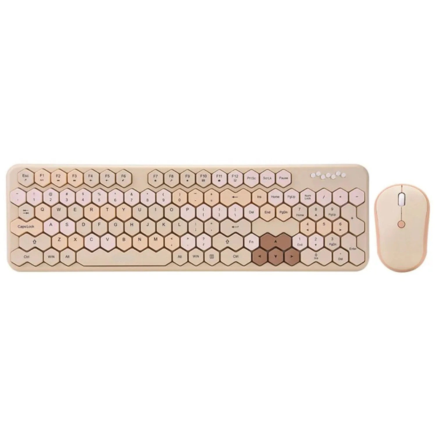 HoneyS Irregular Keys Wireless  Keyboard and Mouse Combo Cute Fashion Office Keyboards ForPC, Laptop, Desktop