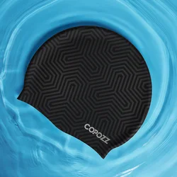 COPOZZ Water Sports Women Men Swimming Cap Ear Protect Long Hair Large Swim Pool Hat Professional Sports Waterproof Swim Cap