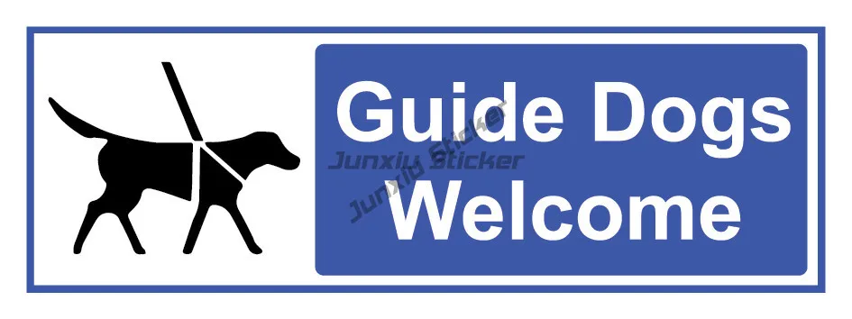 

GUIDE DOGS WELCOME SELF ADHESIVE STICKERS SAFETY SIGNS BUSINESS