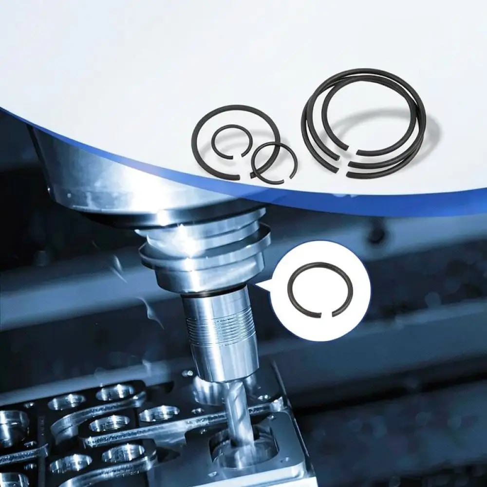Heavy Duty Shaft Snap Ring Set Manganese Steel Retaining Rings C Type Fastener For Automotive Cylinder Valve Bearing Repair