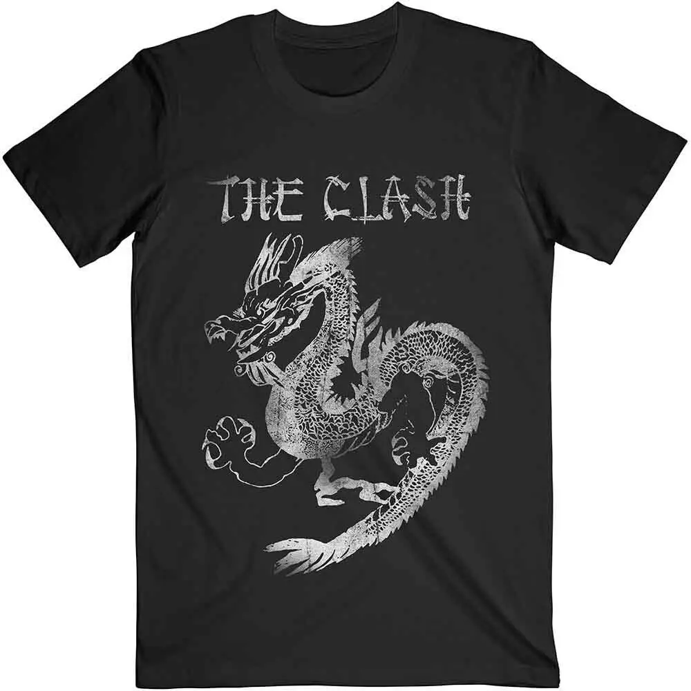 Officially licensed The Clash Dragon Mens Black T Shirt The Clash Classic Tee  High Quality 100%Cotton Short Sleeve