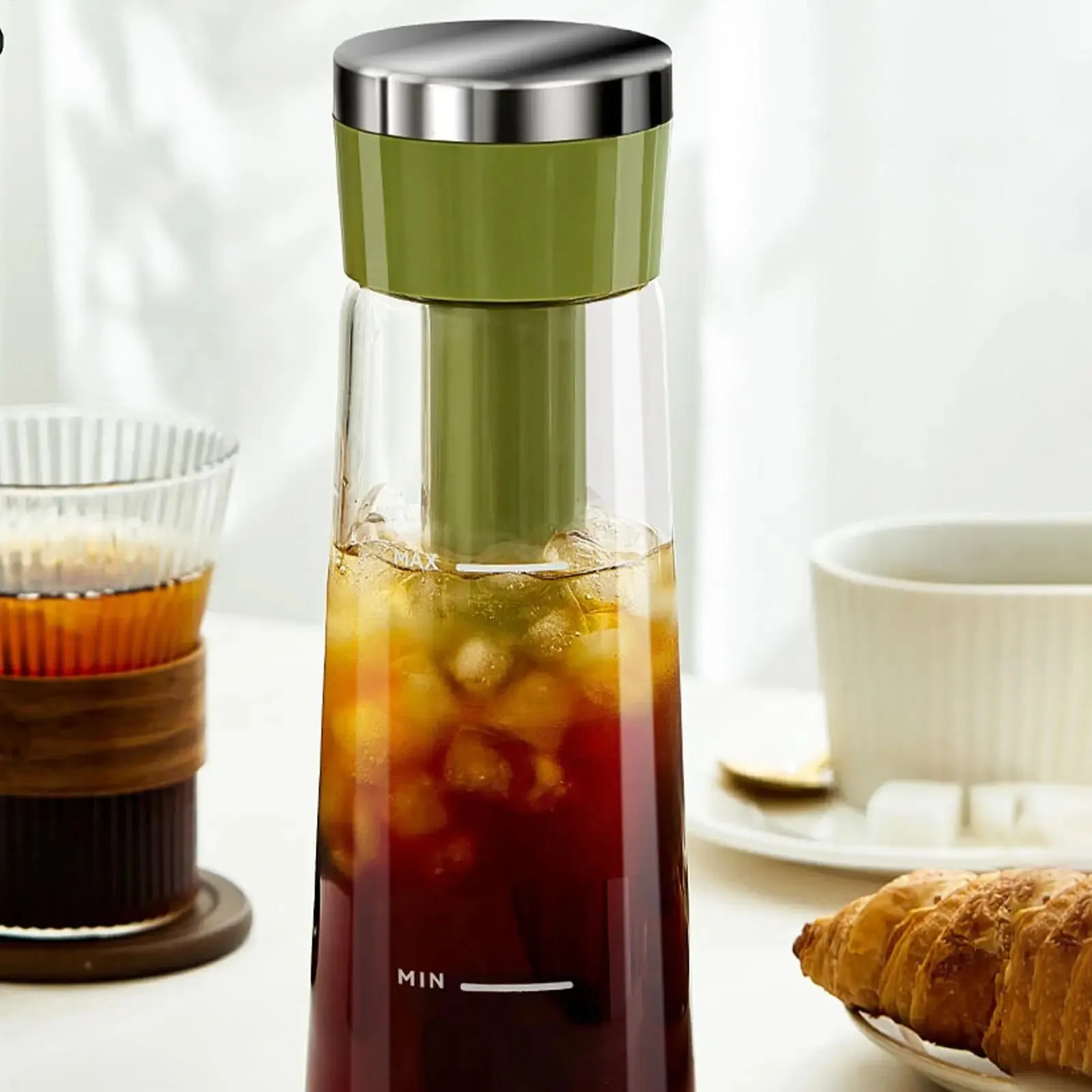 

Coffee cold brew pot Household large-capacity water cup Glass teapot Household daily use Picnic camping use