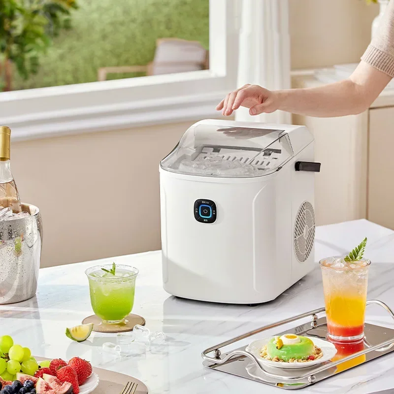Compact Home Ice Maker, 1.2L Water Tank, 12KG/24H Portable Ice Maker, Button-Activated Ambient Lighting, Self-Cleaning Function