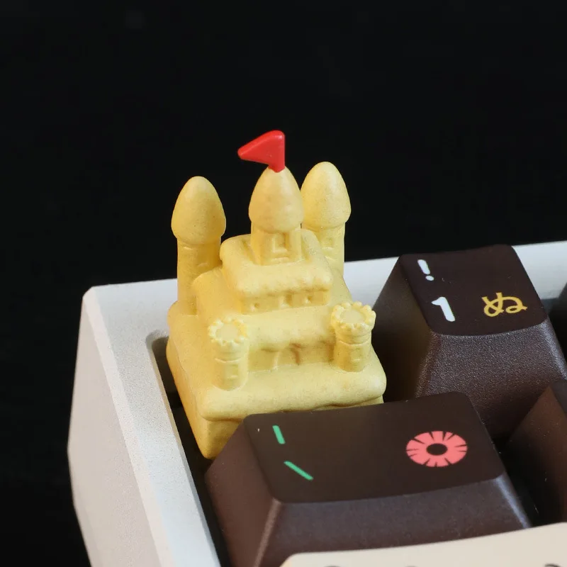 Resin Mechanical Keycaps Personalized Sandpile Castle Keyboard Caps Customized Cross Mini