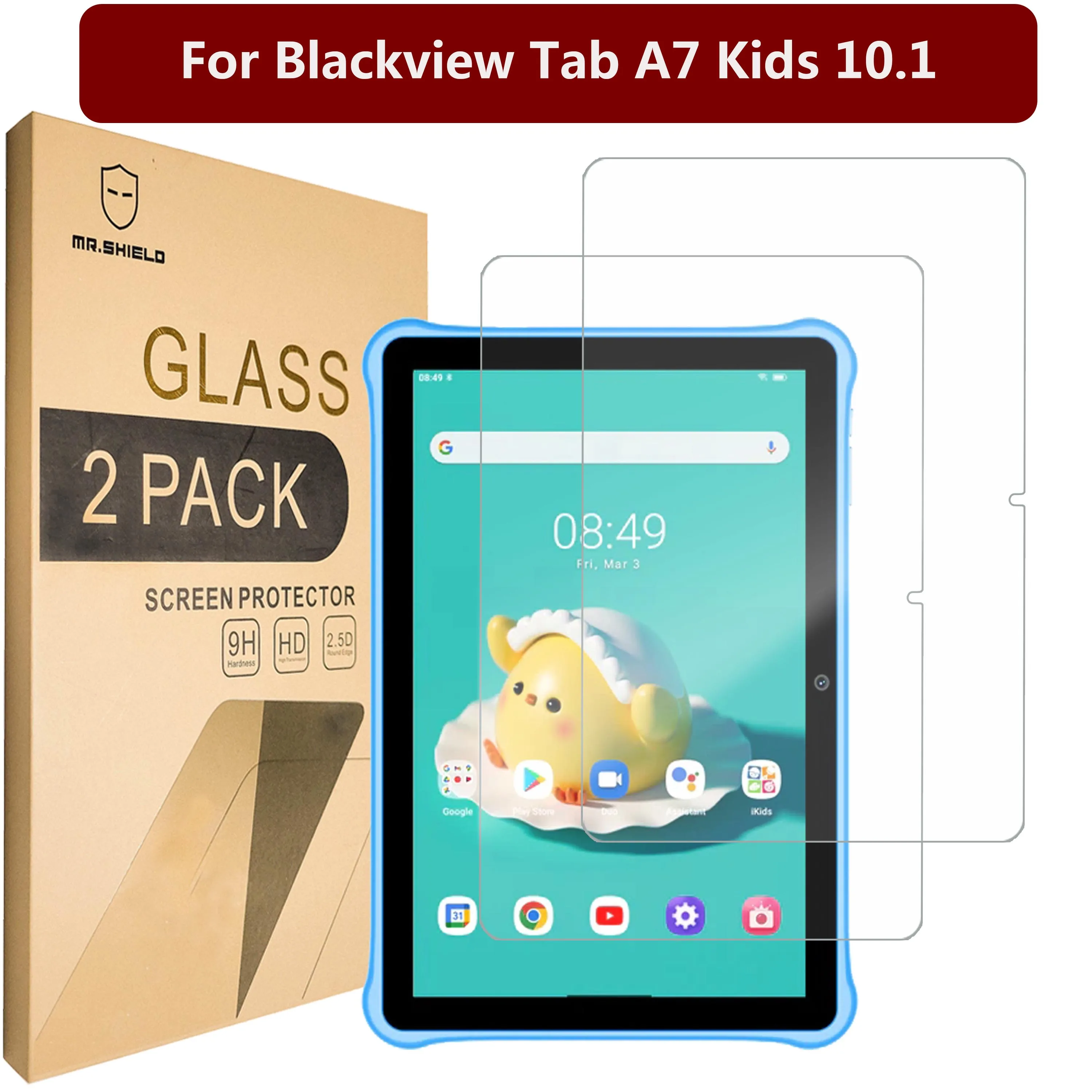 

Mr.Shield [2-PACK] Screen Protector For Blackview Tab A7 Kids 10.1 [Tempered Glass] [Japan Glass with 9H Hardness]