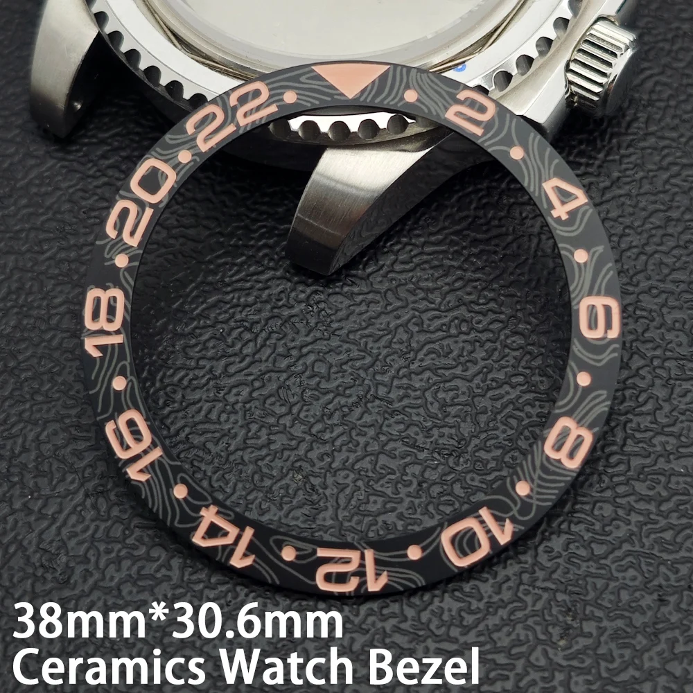 38mm*30.6mm Schräger Keramik-Uhrenlünette Uhrengehäuse Ersatz-Zubehör Taucher GMT Imitations-Kohlefaser-Textur Ring Uhren Herren – Detail 10