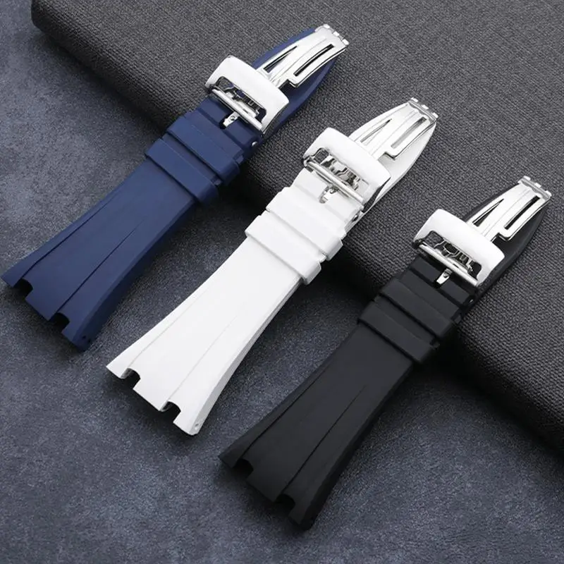 TINTAG Ultra High End FKM Rubber 28mm Fluororubber Soft Watchband Fit for Audemars Belt For Piguet Strap For AP 26170 26176