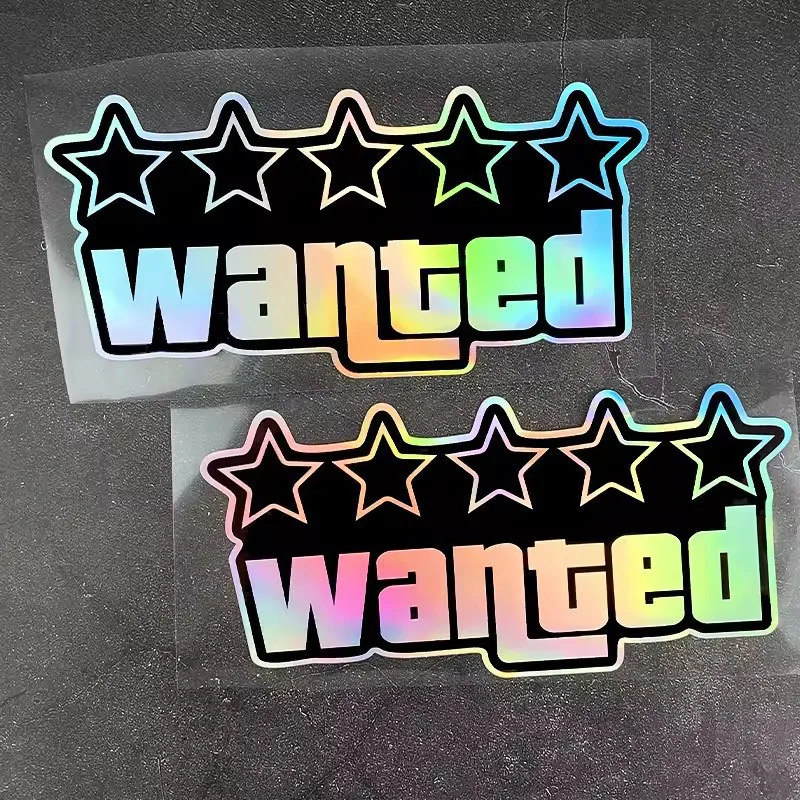 

20x10CMPentagram Wanted Motorcycle Stickers Waterproof DIY Motorbike Fuel Tank Helmet Box Car Window Trunk Body Durable Vinyl De