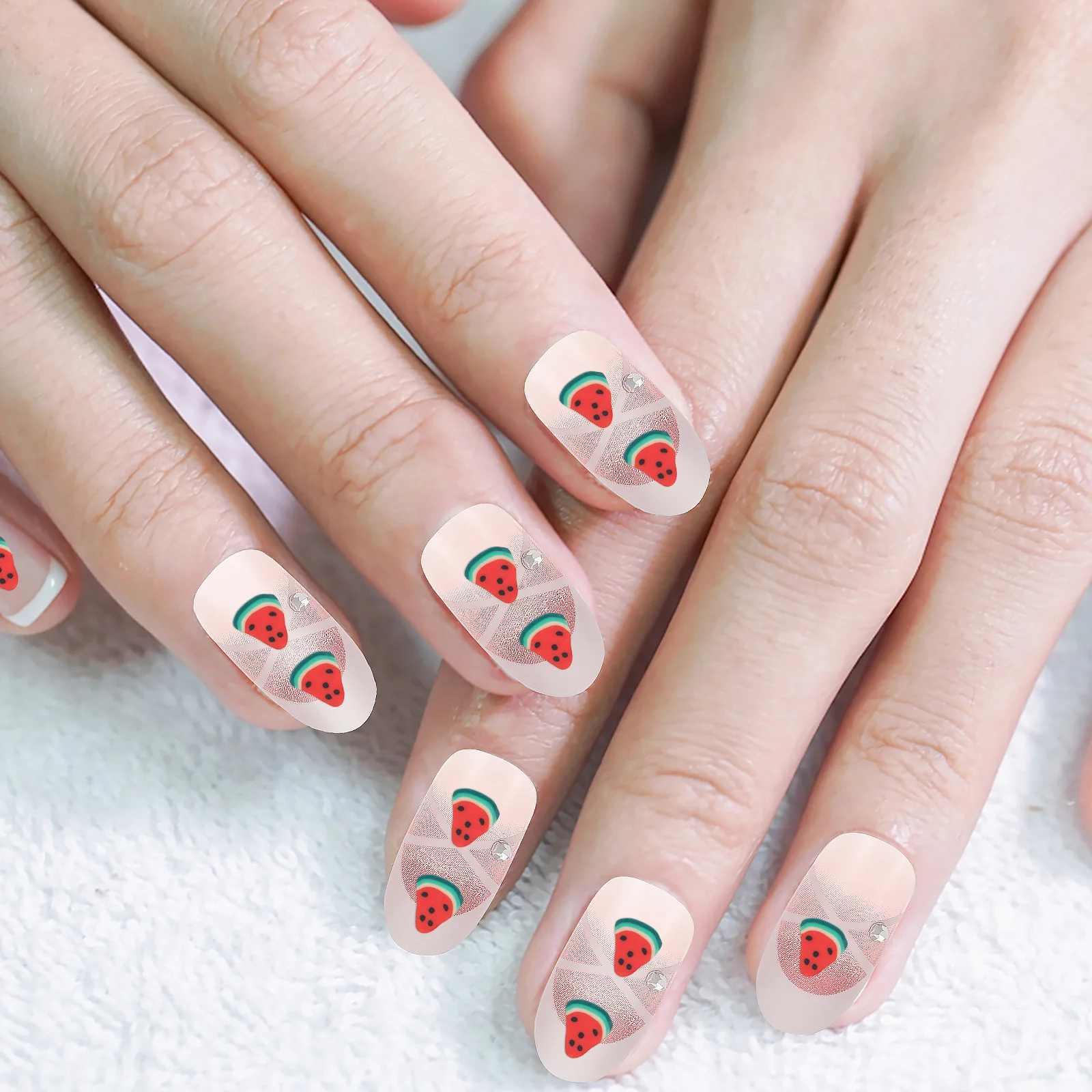 

5 Bags Watermelon Nail Art Patch Decorative DIY Manicure Supplies for Sparkling Fingernail Design Fruit Pattern Polymer Clay