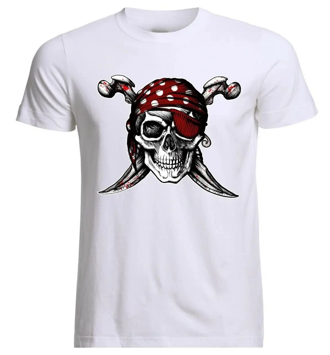 Summer Cotton Short Sleeve O-Neck Mens T Shirt New S-5XL Pirates Skull Tattoo Jack graphic t shirts  men clothing Sparrow