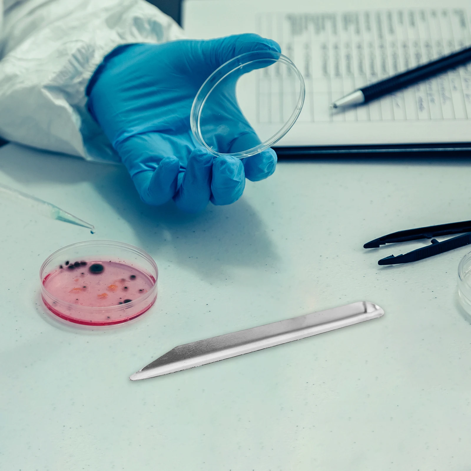 

3pcs Stainless Steel Jewelry Shovel Lab Powder Mixing Scoop Bead Transfer Tool Curved Spatula Classroom Use