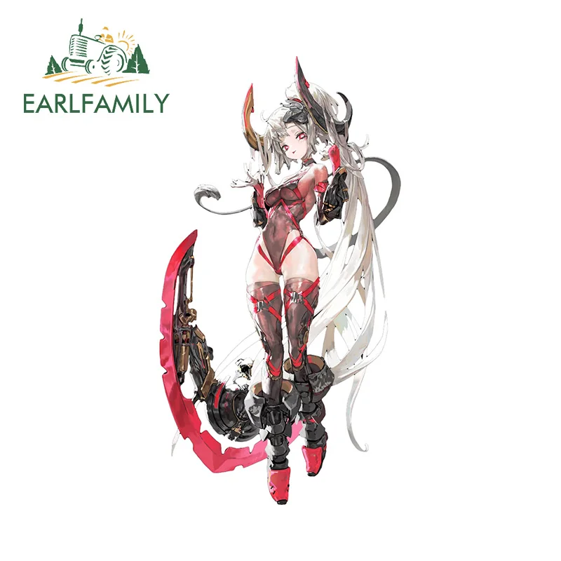 

EARLFAMILY 13cm x 7cm Original Waifu Girl with Knife Car Stickers Custom Art Beautiful Car Gadget Decal Motorcycle Racing Decor
