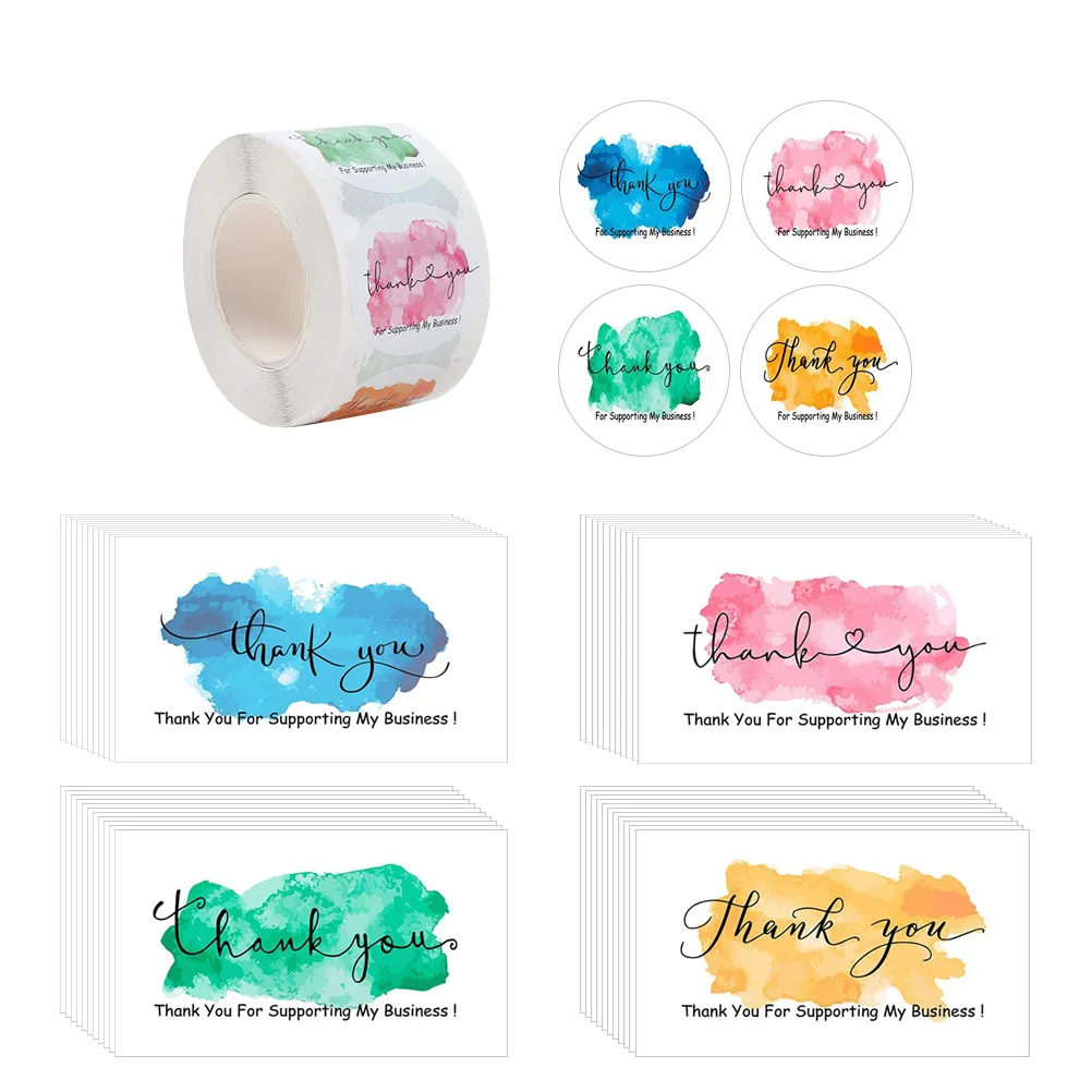 

1Set Thank You Sticker Set Decorative Adhesive Labels for Gift Wrapping Sealing Envelopes Greeting Cards Home Use