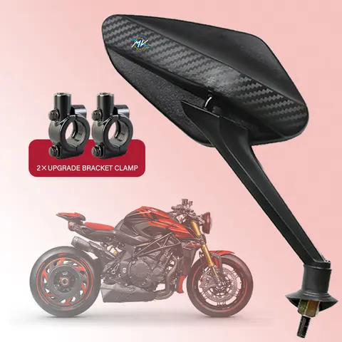 2 개/짝 범용 탄소 섬유 오토바이 후면보기 미러 MV Agusta F3 675 800 Brutale 800 1000 선물 2025 Rearview