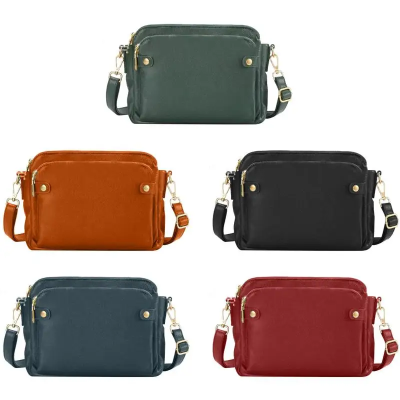 

Female Crossbody Leather Bags Large Capacity Travel Three Layer Women Clutches Ladies Chest Shoulder Bags Best Fashion Accessory