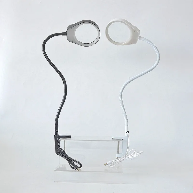 Lámpara LED de escritorio para el cuidado de los ojos, lupa de 6W con abrazadera, 3 colores, 10 brillos, regulable, brazo oscilante, lámpara de mesa de dibujo, 10 Uds.