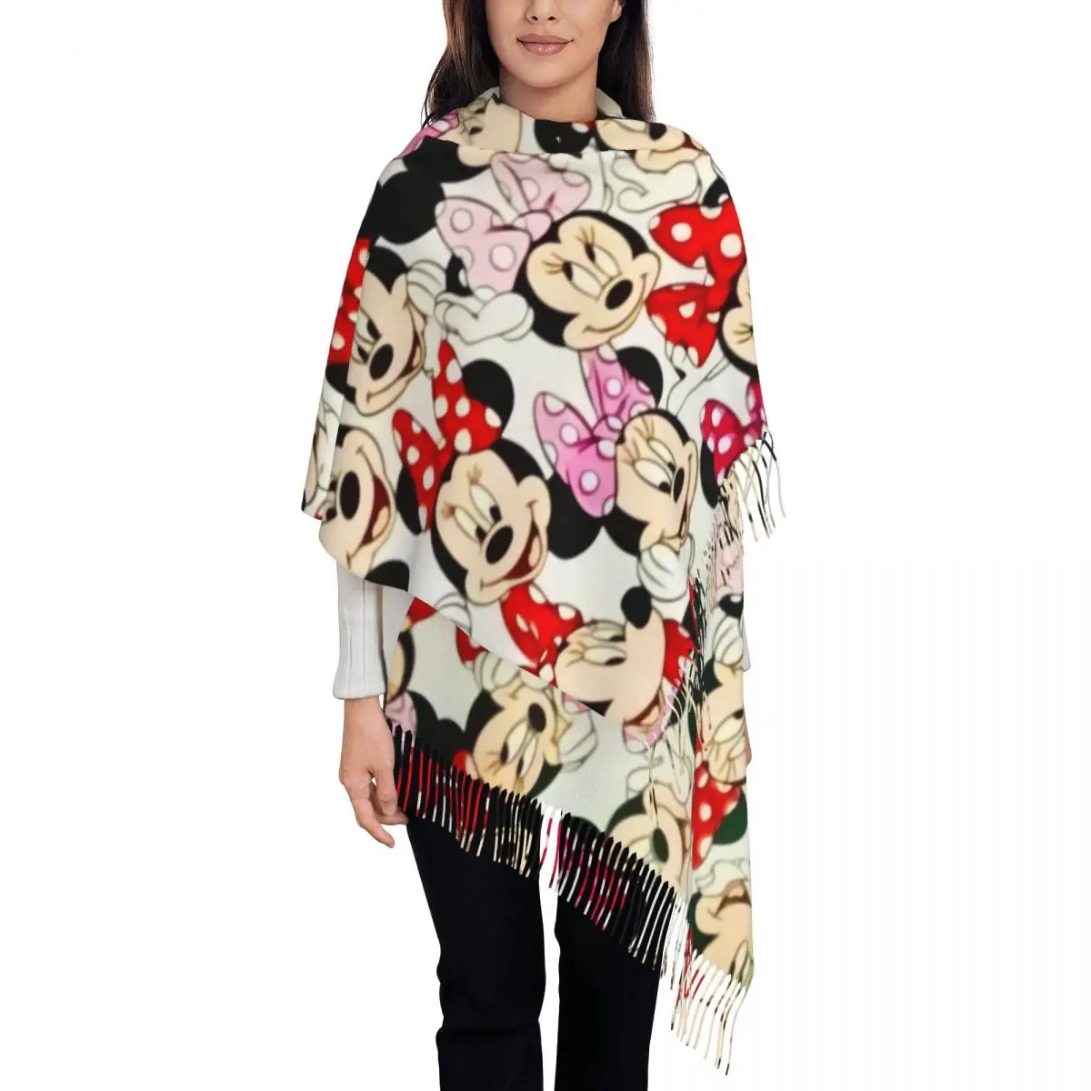 

Custom Printed Mickey Minnie Scarf Men Women Winter Fall Warm Scarves Shawl Wrap