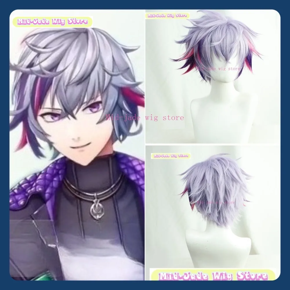 

Mid-jade Wig Store NIJISANJI Fuwa Minato Cosplay Wig Anime Game Role-playing Halloween Party Synthetic Wig