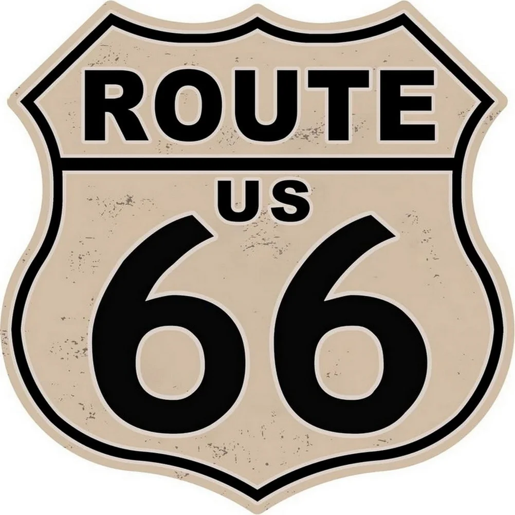 Route 66 American Dreams Shield Metal Tin Signs Posters Plate Wall Decor for Garage Bars Man Cave Cafe Clubs Home Retro Posters