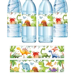 12Pcs Carton Dinosaur Paper Stickers Watercolor Animal Stickers For Kids Dinosaur Birthday Party Decor Water Bottle Packaging