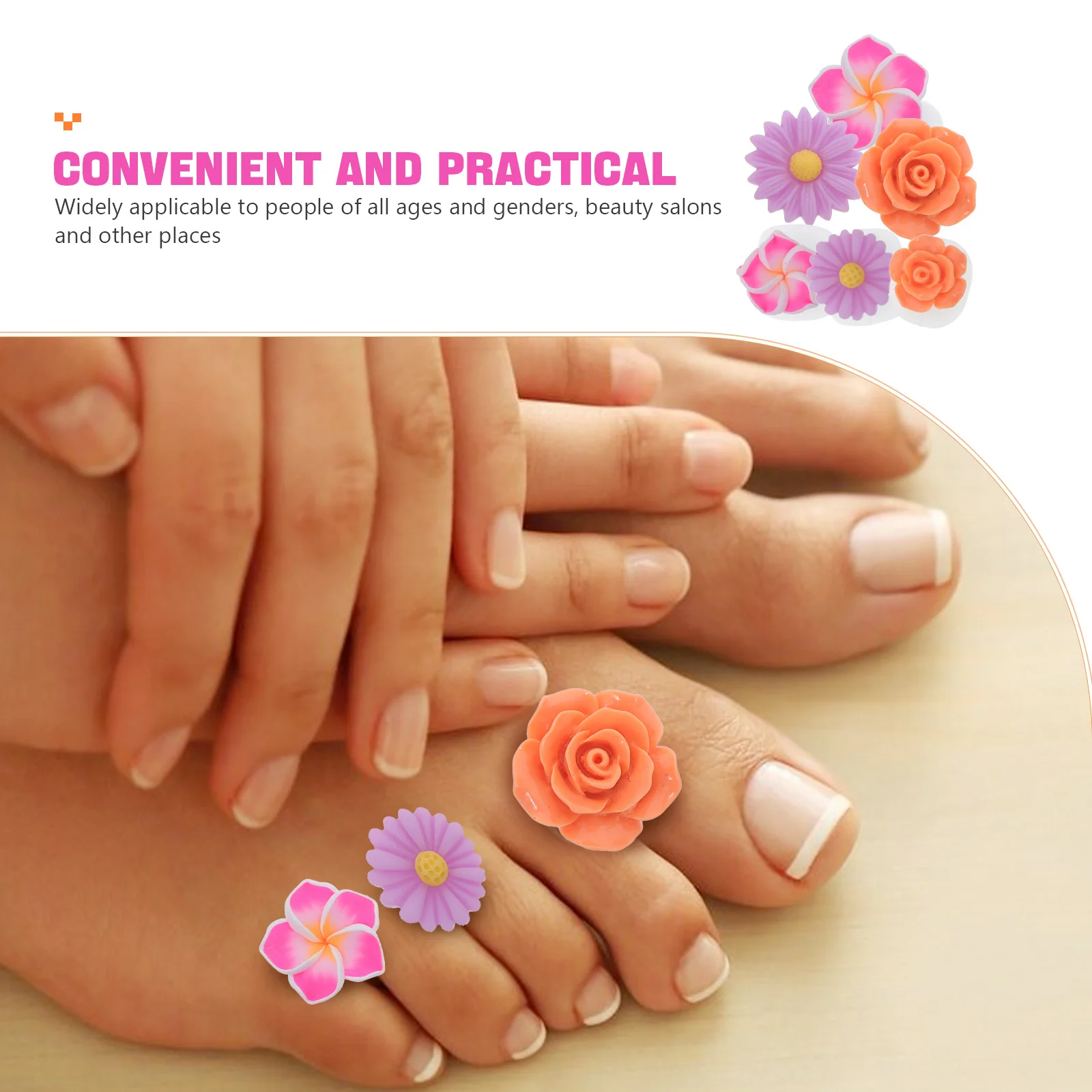 24 szt. Silikonowe separatory palców z motywem kwiatowym do pedicure, zdobienia paznokci, precyzyjne, wygodne, łatwe w czyszczeniu, profesjonalne.