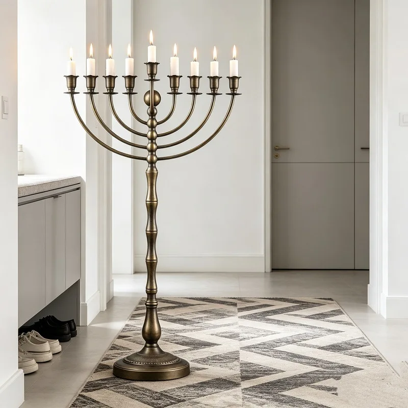 Candelabra Vintage Metal Tall Candle Holder Religious Holiday Decoration Candle Cup