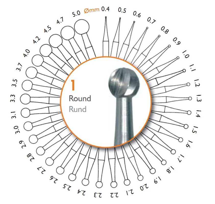 Fraises de coupe rondes pour sertissage de pierres précieuses, outils de bijouterie, 6 pièces