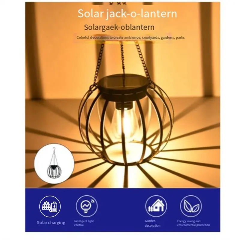 HOT-Solar Lanterns Outdoor Lights, Metal Solar Lantern Lights, Brighter Hanging Solar Lights Outdoor Waterproof 4 Pack