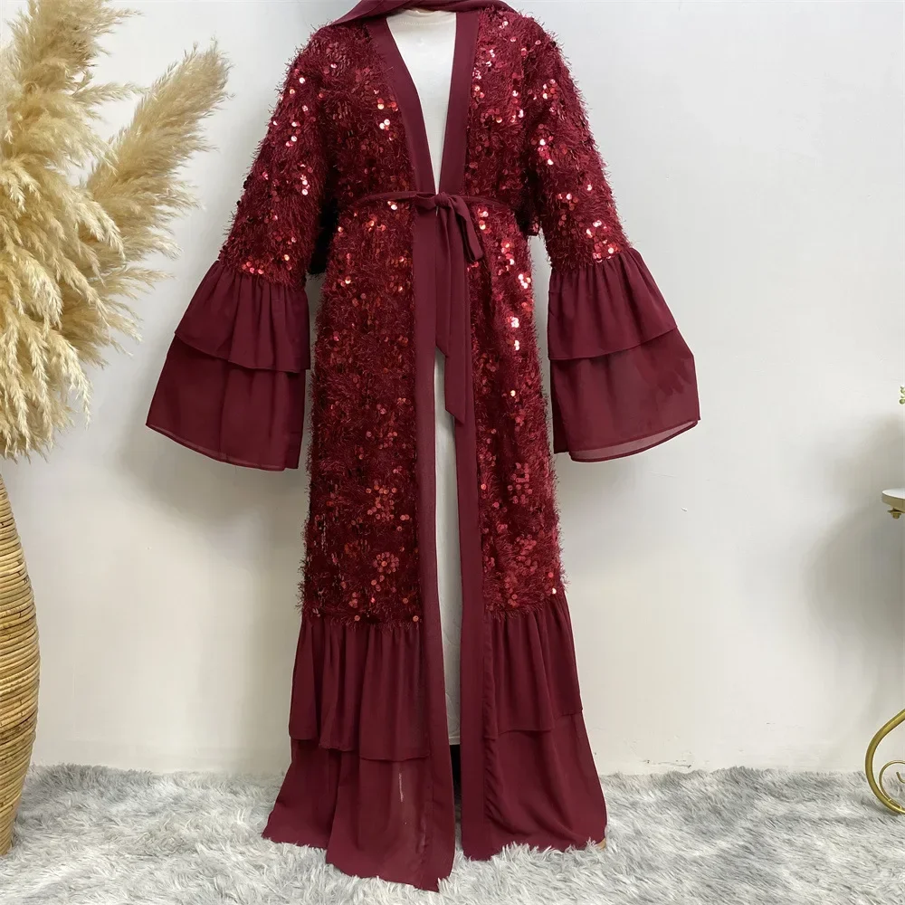 

Muslim Dress Women India Dubai Arab Abayas Summer Morocco Abaya Turkey Eid Vestidos Robe Musulman Sequinde Chiffon Long Dress