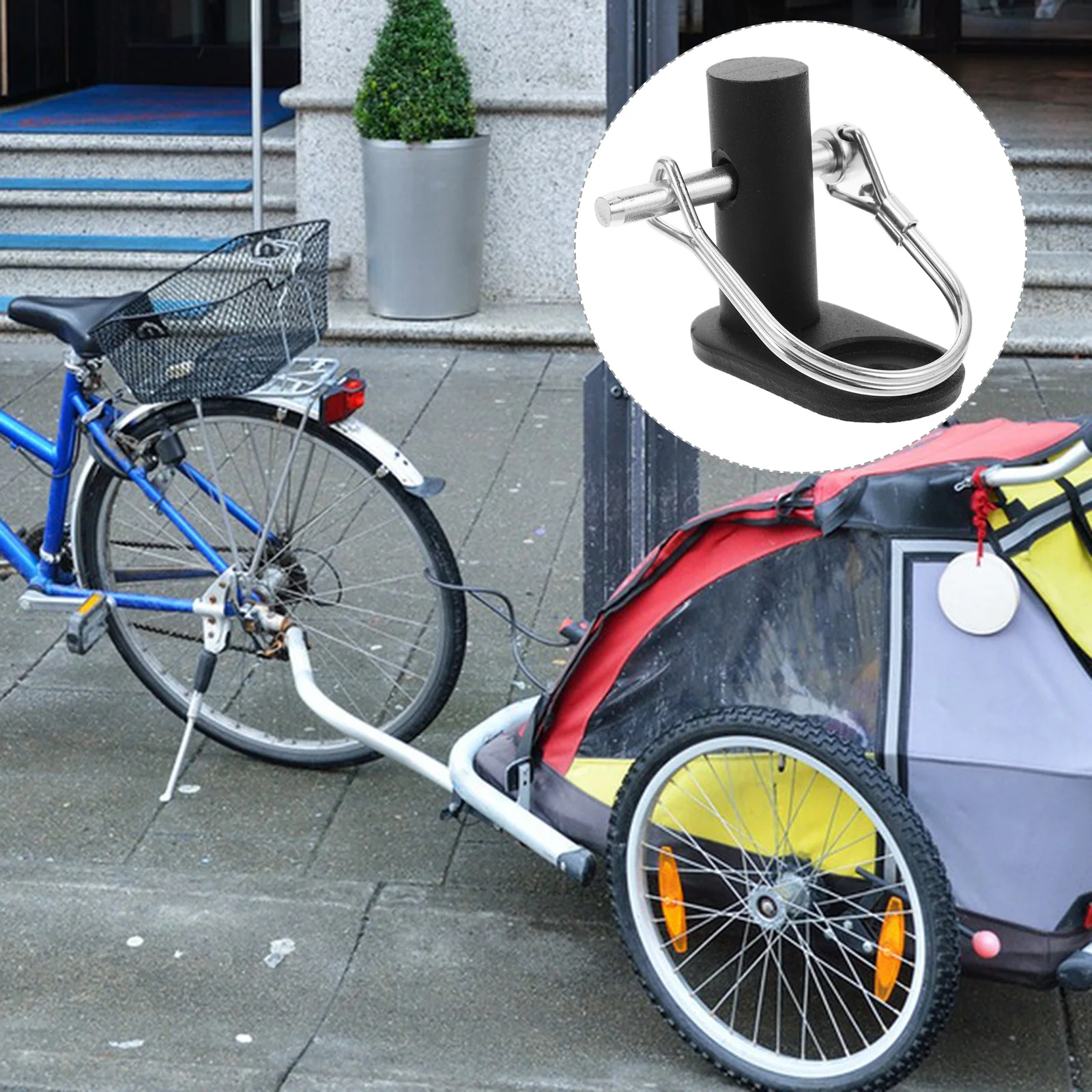 

Велосипедная прицепная насадка из углеродистой стали, тяговая головка для детей, домашних животных, буксировка, прочная муфта для велосипедного прицепа, велосипедный адаптер