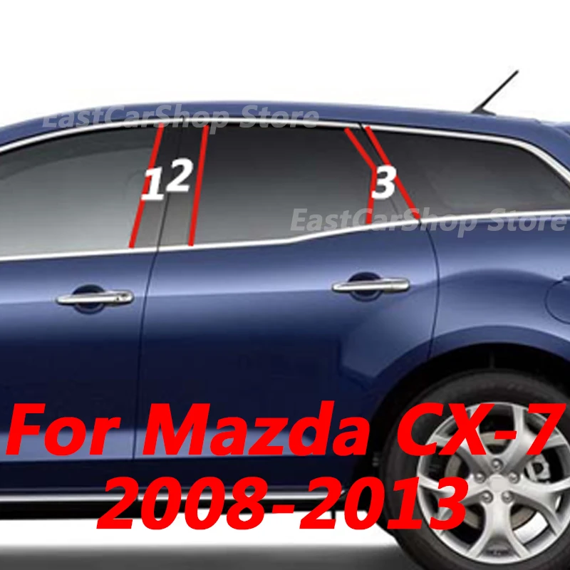 For Mazda CX7 CX-7 2008-2010 2011 2013 Car Door Central Window Middle Column Strip PC Pillar Decoration Accessories Cover