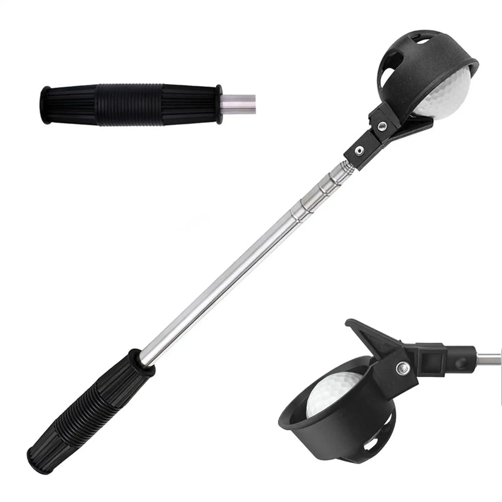 Golf Ball Retrievers 8-Section Stainless Steel Retractable Pick Up Tool Golf Ball Retriever For Water For Practice Driving Range