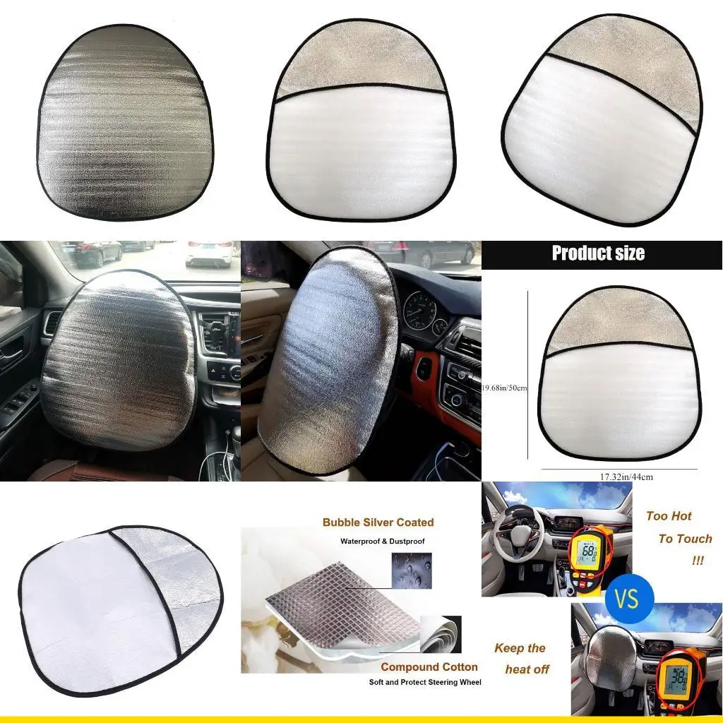 

SZCH Aluminum Foil Steering Wheel Cover Heat Reflectors Sunscreen Insulation Cover