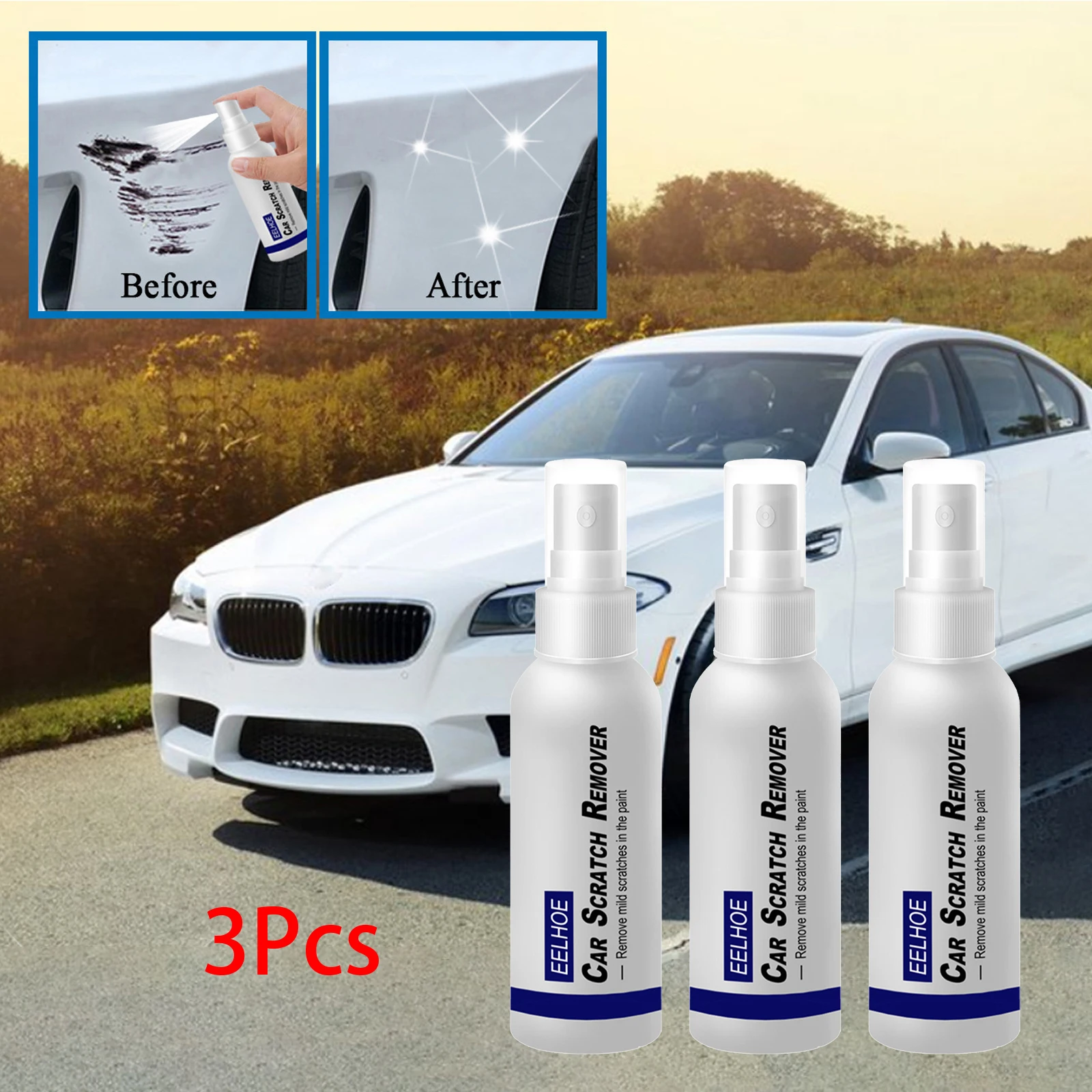 300ml Quick Scratch Remover Eraser For Car Minor Scrapes Repair Spray Polishing Correction Accessories Water Spots Trucks Shine