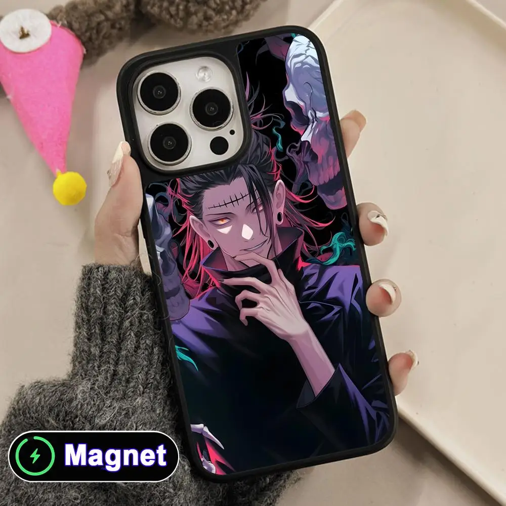

JJK Geto Suguru Phone Case for iPhone 17 16 15 14 13 12 11 Air Pro Max Plus Matte Surface Magnet Cover