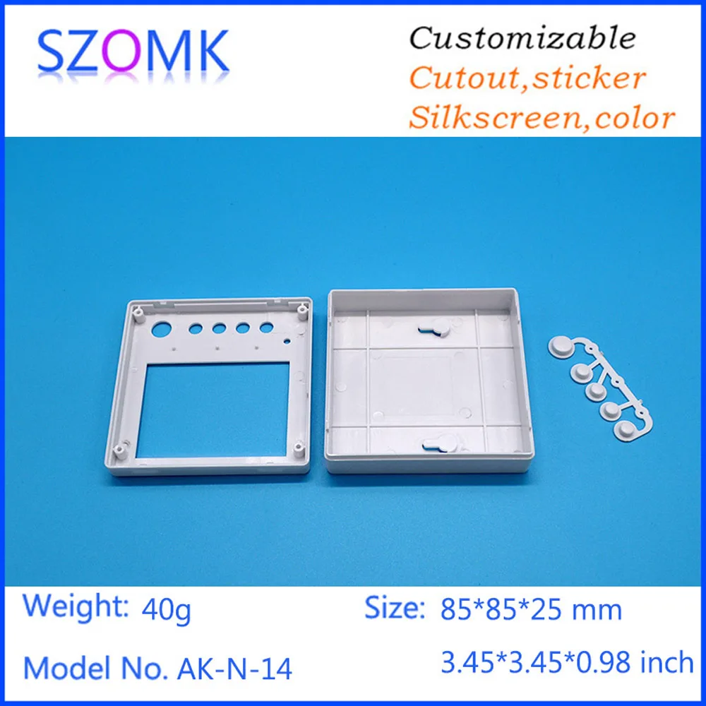 SZOMK Plastic box for electronics project 1 piece 85*85*25mm white enclosure electronics plastic LCD shell junction box