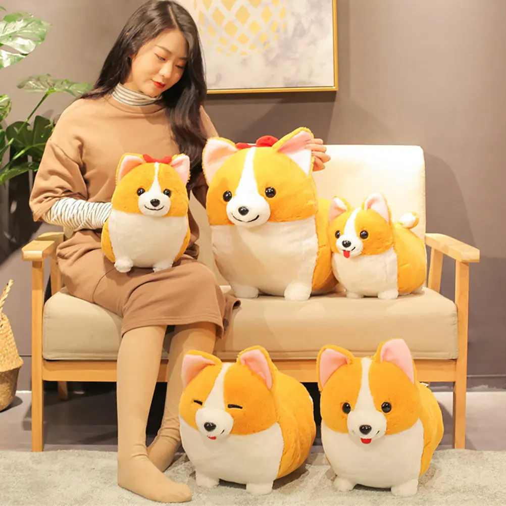 

Corgi Cartoon Dog Soft PP Cotton Comfortable Home Decoration Sleeping Aid Lovely Companion for Bedroom Sofa Cartoon Toys