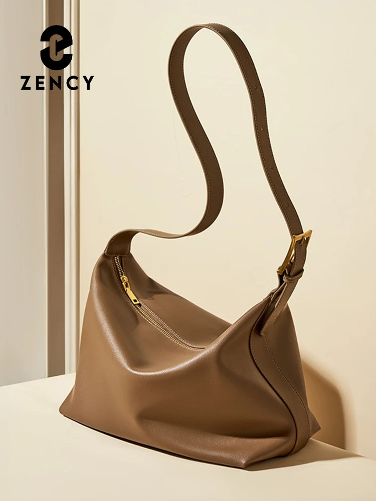 Zency Women Large Capacity Bag Crossbody Designer Tote Bag Handbag Soft Two Layer Leather Shoulder Bag