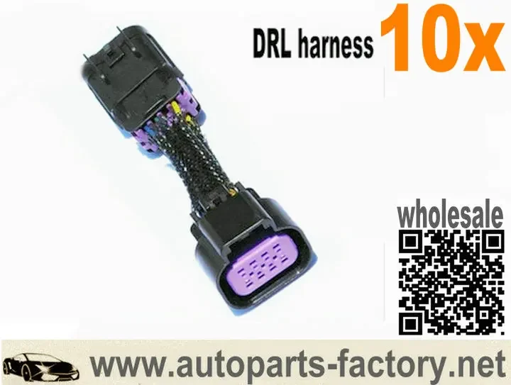 10pcs Daytime Running Light DRL Fog Light Adapter Harness 2010-2013 For Chevrolet Chevy Camaro